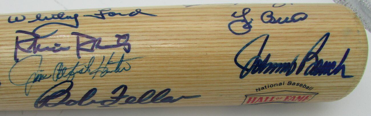 Hall of Fame HOF Baseball Bat Signed by 36 HOFers Koufax,Seaver,Stargell + PSA