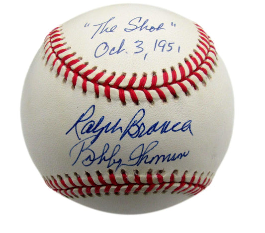 Ralph Branca/Bobby Thomson Dual-Signed/Inscribed ONL Baseball JSA 190024