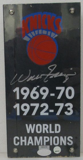 Walt Frazier HOF Signed/Autographed 4x8 Piece of MSG Court Knicks Steiner 190090