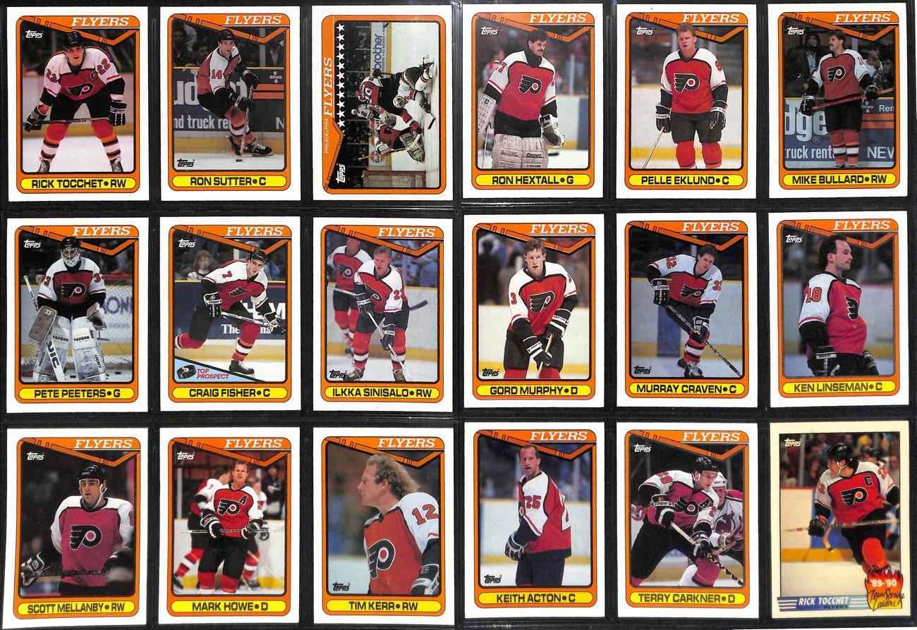 1990-91 Topps Hockey Philadelphia Flyers Complete Team Set (18/18) Cards 189216