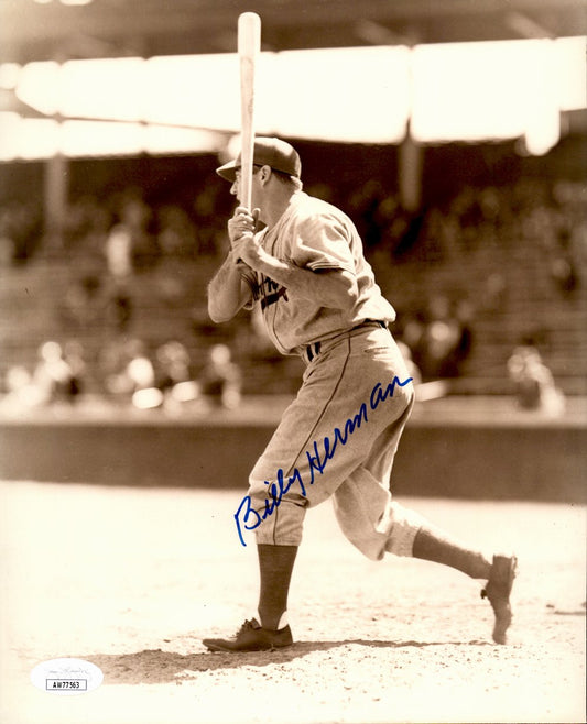 Billy Herman HOF Signed/Autographed 8x10 Photo Brooklyn Dodgers JSA 191428
