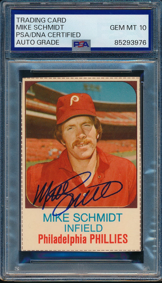 1975 Hostess Mike Schmidt Phillies Card #133 Signed PSA/DNA GEM MINT 10 190441