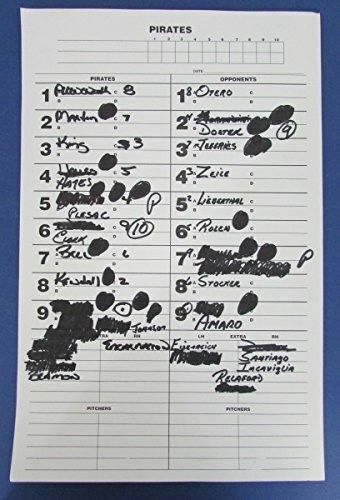 Pirates Lineup Card from Dugout 8/3/1996 vs. Phillies 124086