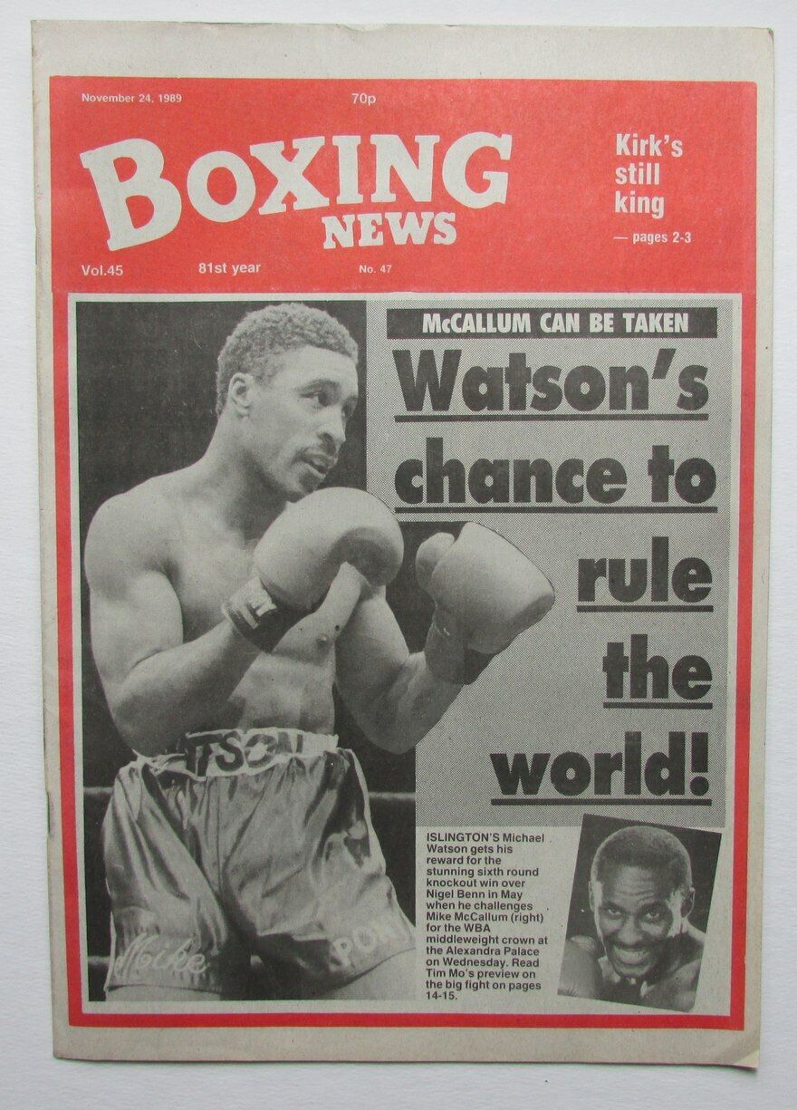 November 24, 1989 Boxing News Magazine Michael Watson