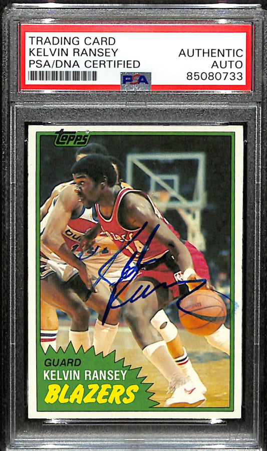Kelvin Ransey Signed 1981 Topps Card #88 Portland Trail Blazers PSA/DNA 185747