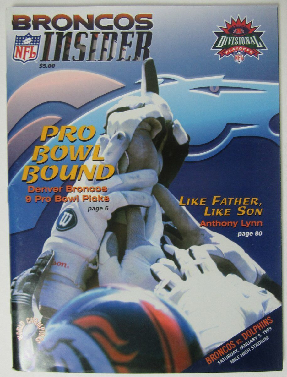 1999 AFC Divisional Playoff  Program 1/9/99 Denver Broncos vs. Dolphins  145868