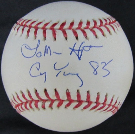 LaMarr Hoyt Autographed/Signed Official MLB Cy Young 83 JSA 130177