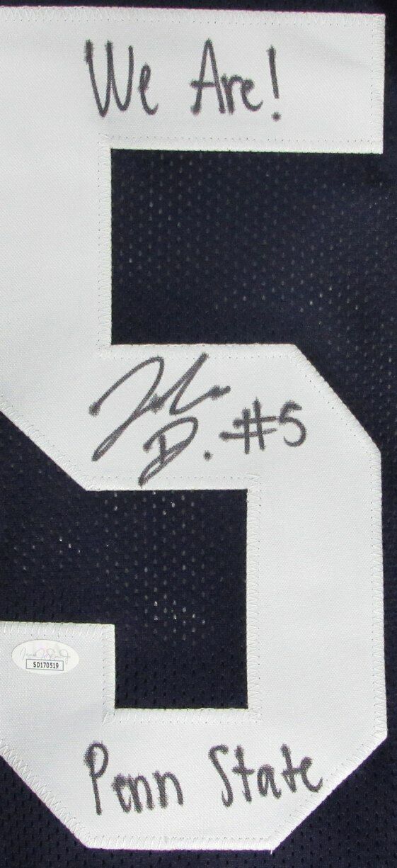 Jahan Dotson Signed/Inscribed Penn State Blue Custom Football Jersey JSA 166153