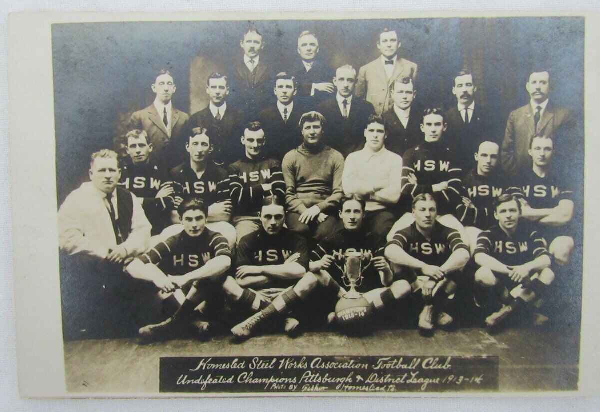 1913-14 Homestead PA Steelworkers Assoc. Football  Undefeated Postcard 136380