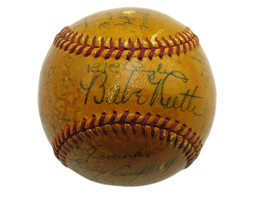 1938 Brooklyn Dodgers Signed Baseball w/Babe Ruth Cuyler Grimes (HOF) JSA 190042