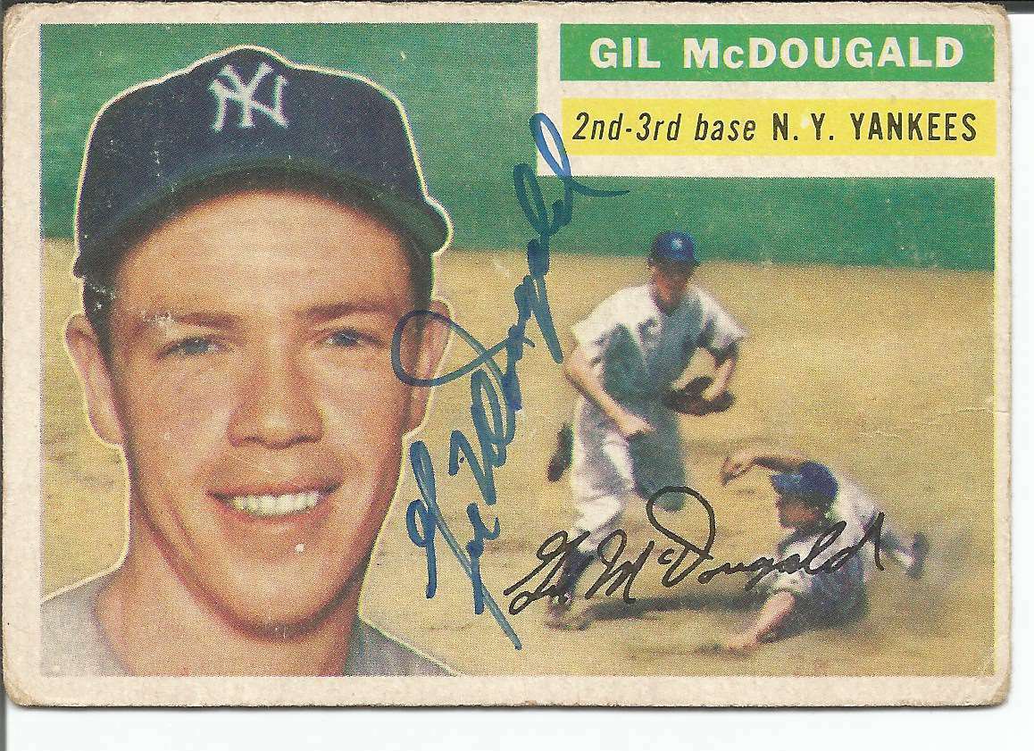 Gil McDougald Yankees Signed/Autographed 1956 Topps Trading Card #225 150341
