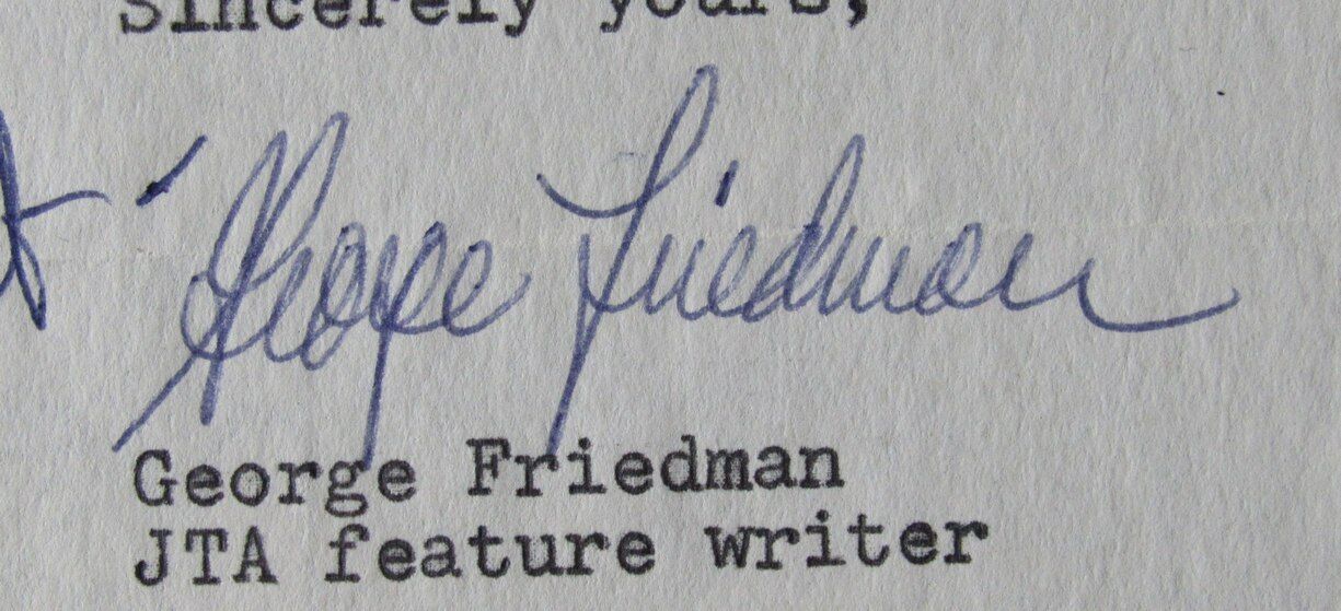 George Friedman Author Autographed 1972 TLS Typed Letter Signed PSA/DNA 177048