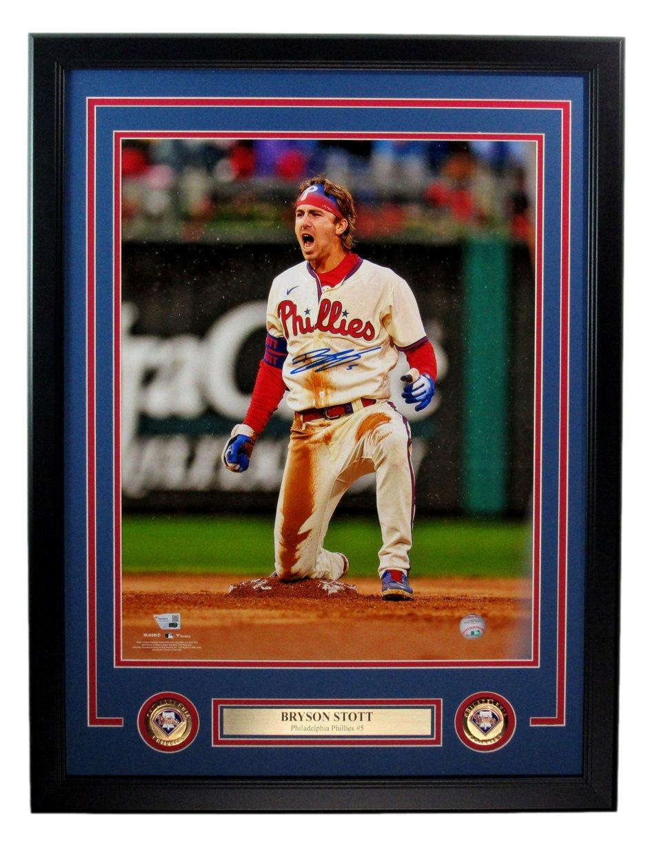 Bryson Stott Signed 16x20 Photo Philadelphia Phillies Framed Fanatics 185639