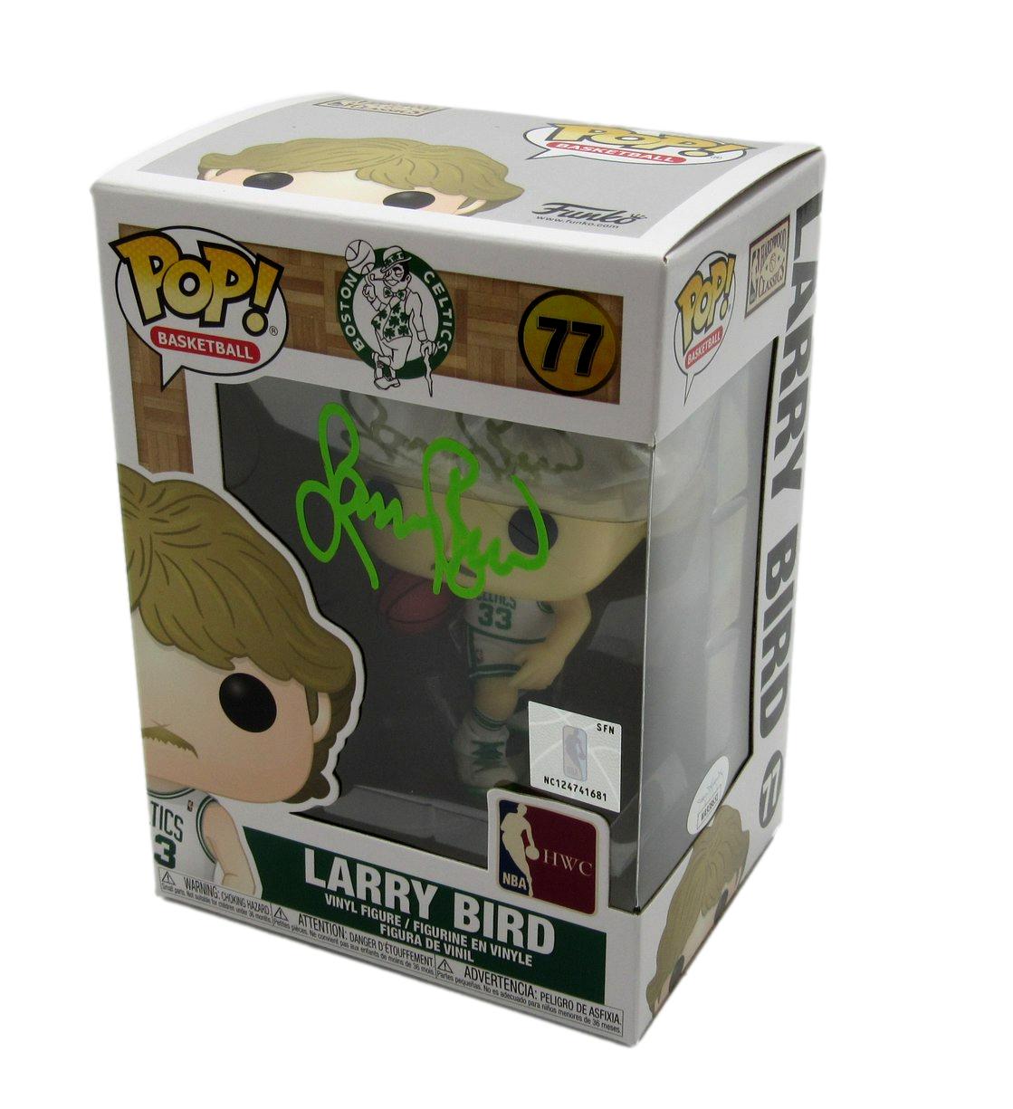 Larry Bird HOF Autographed Funko Pop! #77 Figurine Boston Celtics JSA 183309