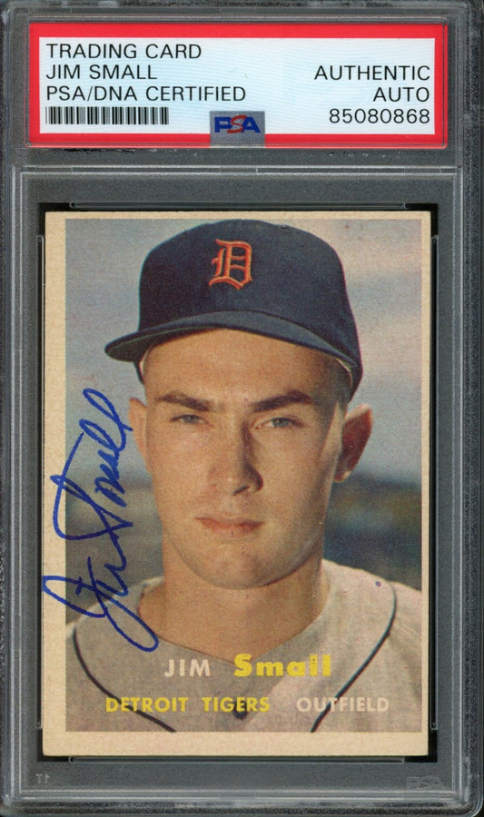 1957 TOPPS Jim Small #33 Auth Card Signed Detroit Tigers PSA/DNA 184109