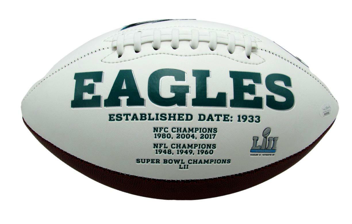 Jason Peters Signed/Inscribed Philadelphia Eagles Logo Football JSA 167008