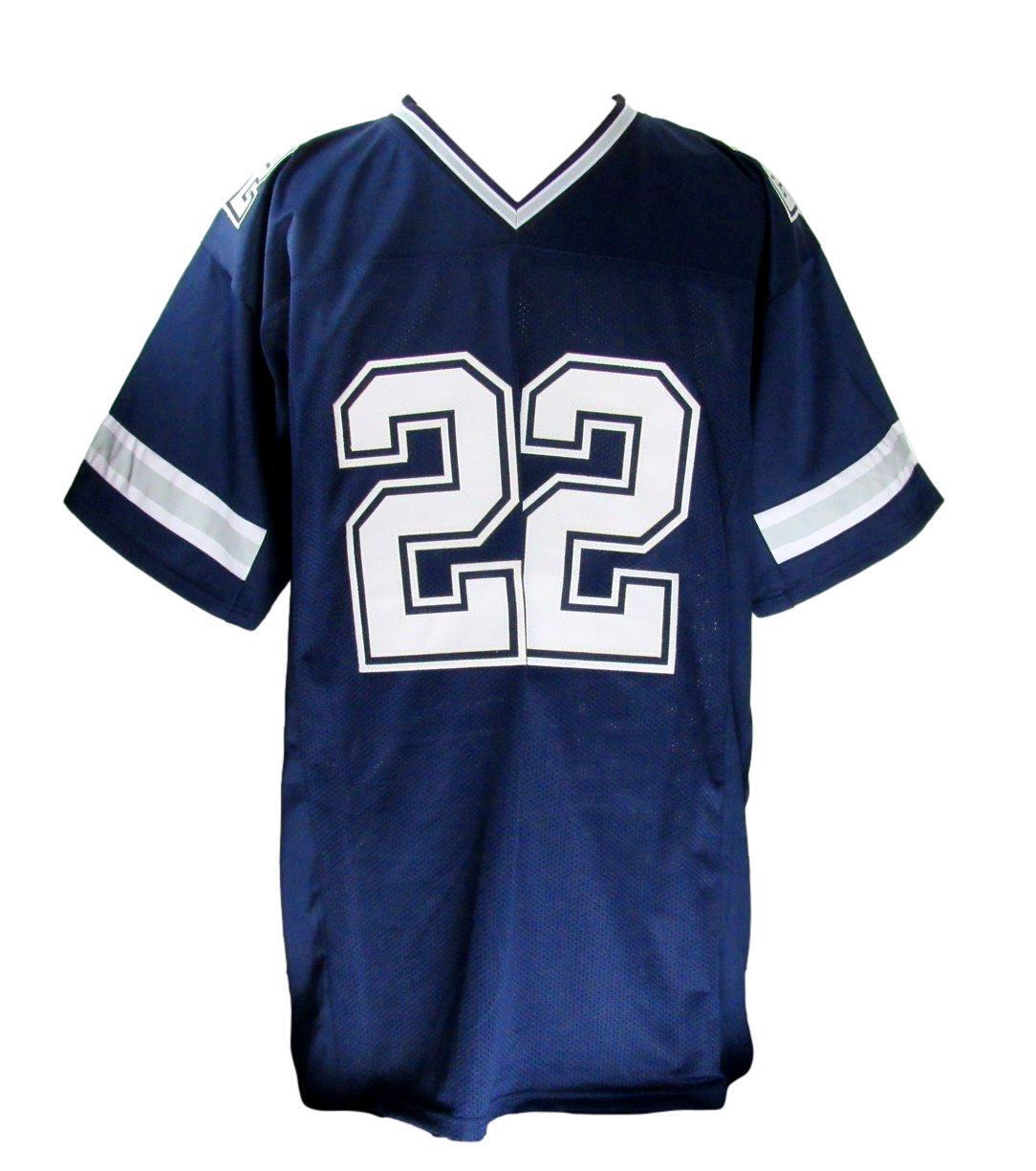 Emmitt Smith HOF Autographed Blue Custom Football Jersey Dallas Cowboys PROVA