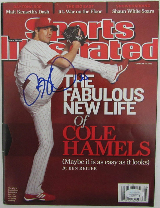 Cole Hamels Phillies Signed 2009 Sports Illustrated Magazine JSA 145193