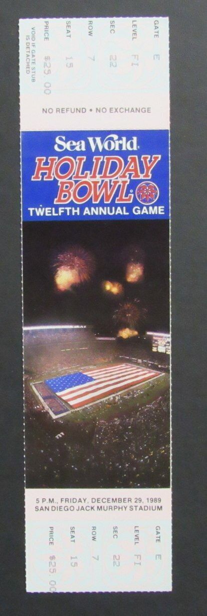 1989 Holiday Bowl College Football Game Full Ticket Penn State vs. BYU