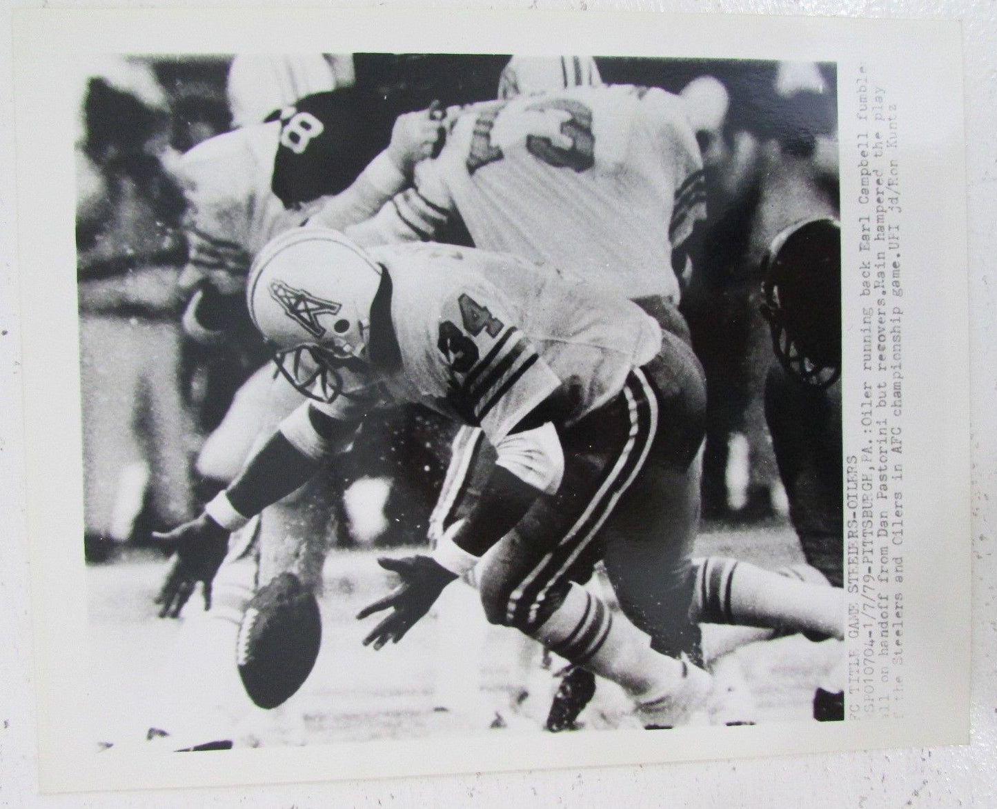 Earl Campbell Oilers Original Wire Photo AFC Championship Game 125336