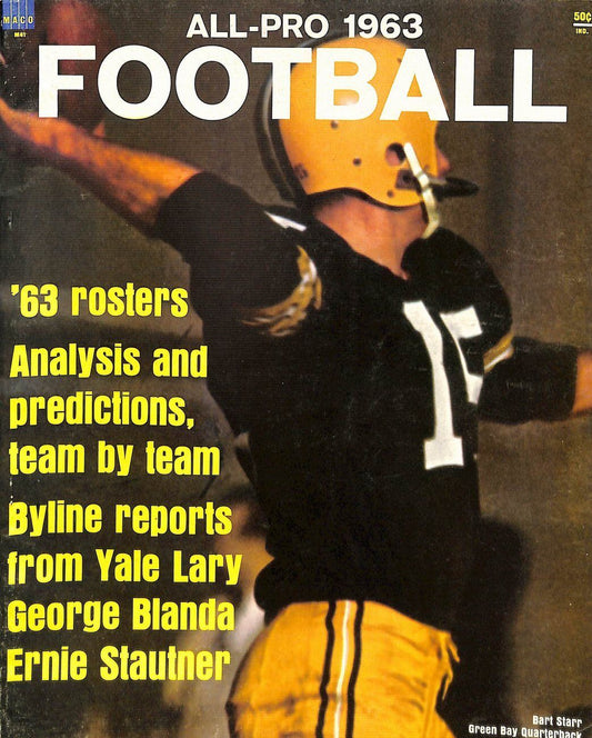 All-Pro 1963 Football Magazine Bart Starr Green Bay Packers on Cover 179175