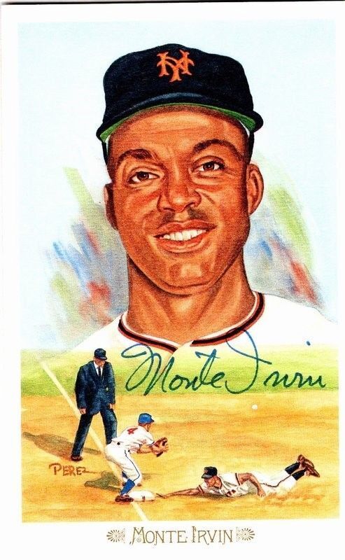 Monte Irvin Autographed/Signed Perez Steele Celebration HOF Post Card  130259