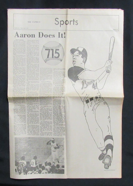 April 5, 1974 Hank Aaron Atlanta Braves 715th HR Easton Express Sports 181833