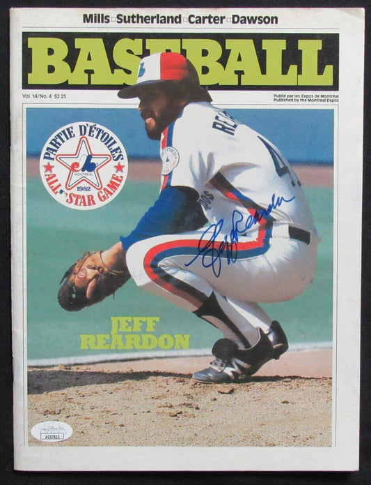 Jeff Reardon Autographed 1982 Montreal Expos Program  JSA