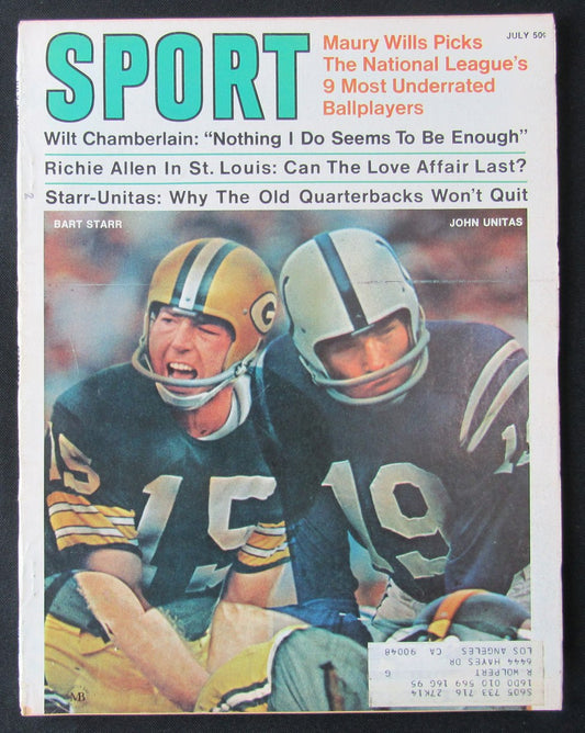 July 1970 SPORT Magazine Bart Starr & Johnny Unitas on the Cover 190399