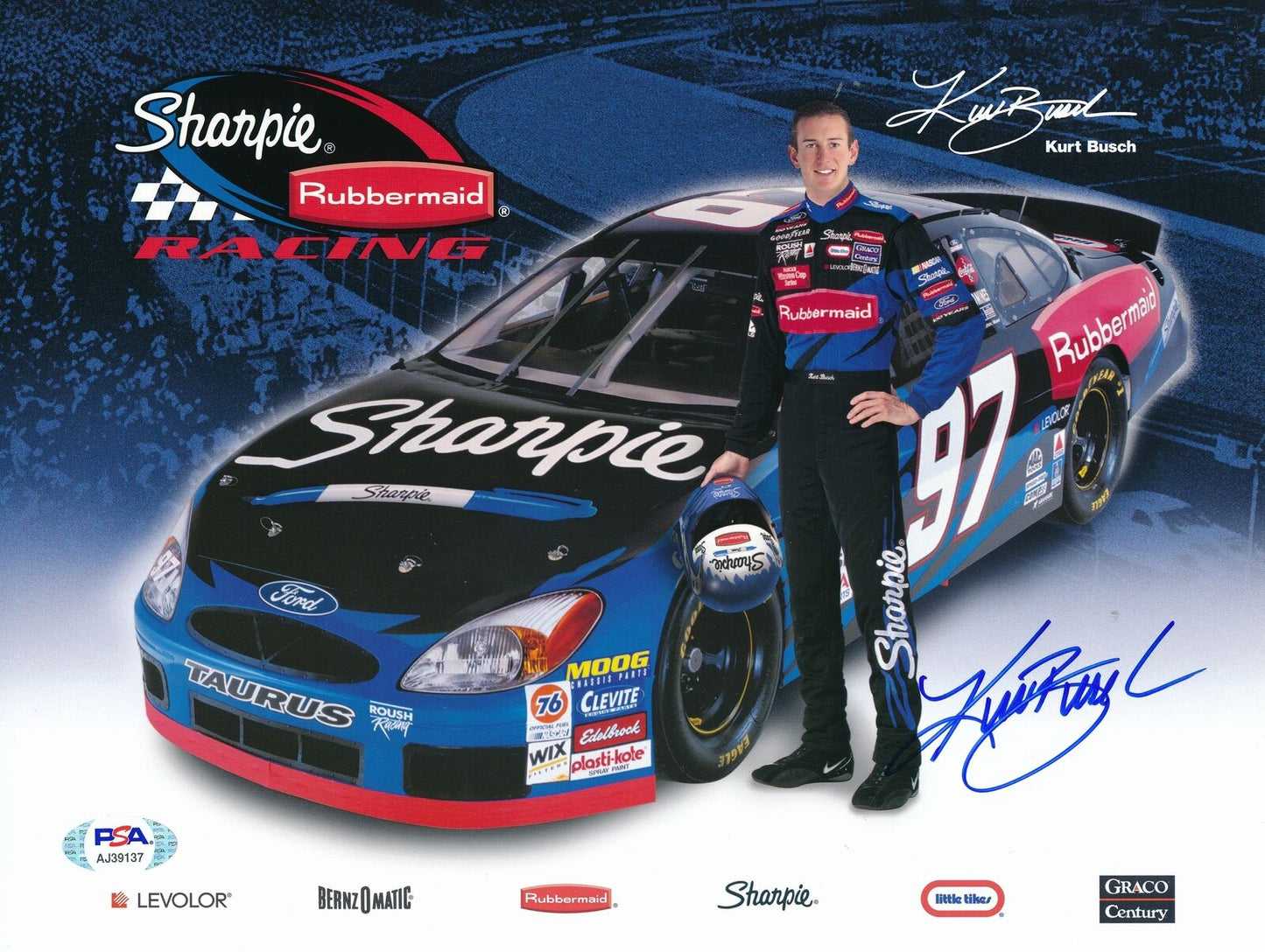 Kurt Busch NASCAR Driver Signed/Autographed 8x10 Photo PSA/DNA 164369