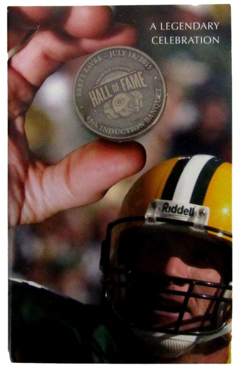 Lot of 2 GB Packers Cards with Coins 2003 Lambeau Field and 2015 Brett Favre HOF