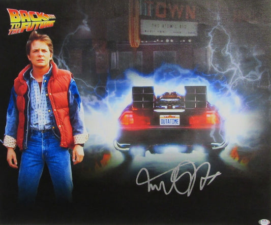 Michael J Fox Signed/Auto "Back to the Future" 22x26 Canvas Print PSA/DNA 165292