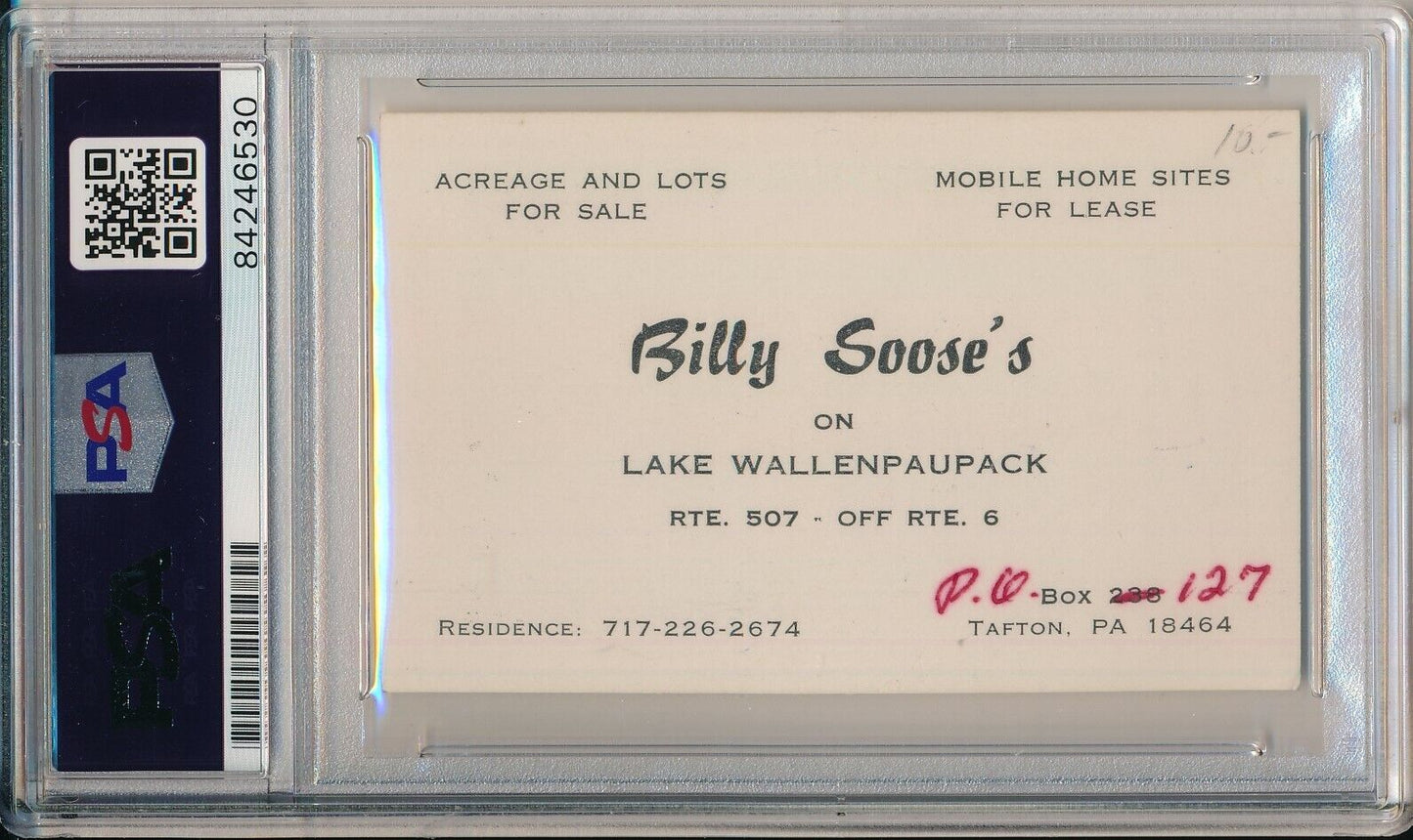 Billy Soose Boxing Champ Signed/Autographed Business Card PSA/DNA 155442