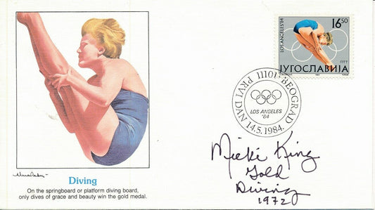 Micki King Olympic Gold Diving Signed 1984 First Day Cover/FDC 151287