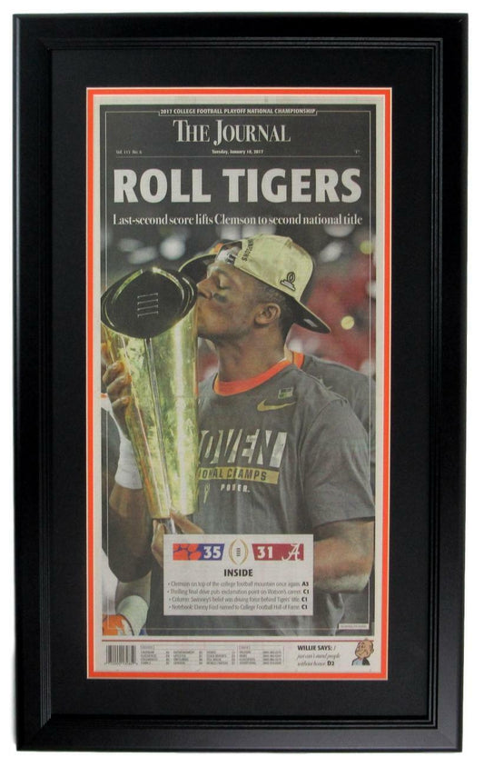 The Journal 2016 Clemson Tigers National Champs Newspaper Framed 152280