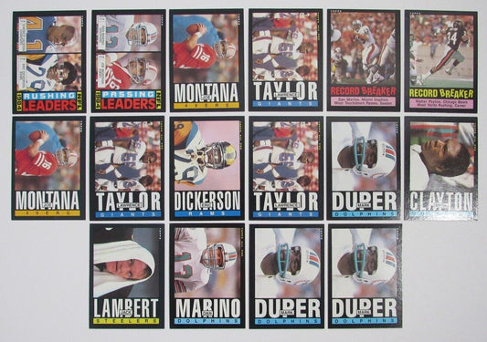 Lot of 1985 Topps Football Cards 16 Cards Montana/Taylor/Marino/Lambert 180316