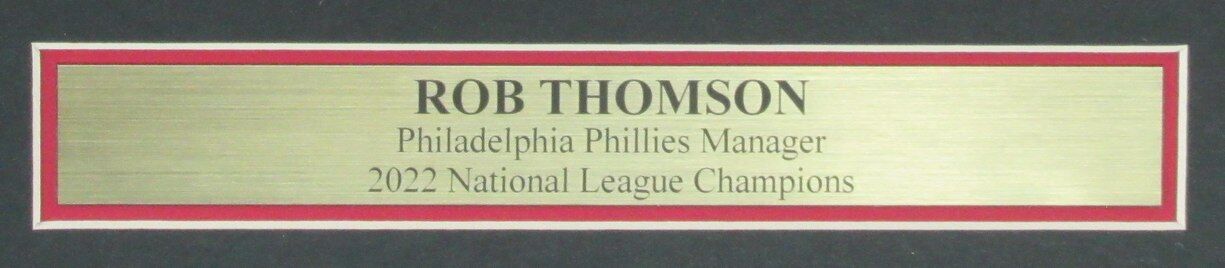 Rob Thomson Autographed/Inscribed 11x14 Photo Phillies Framed Beckett 176543