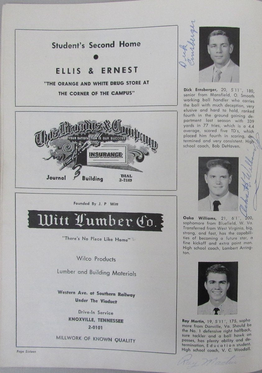 1951 Tennessee vs. Mississippi College Football Program Signed by (36) 192267