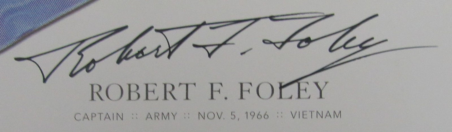 Robert F. Foley, MOH Recipient, Signed MOH 4x6 Society Card JSA 146368