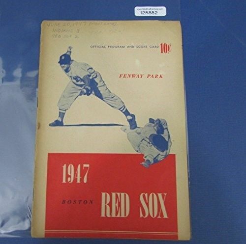 1947 RED SOX V. INDIANS FENWAY PARK 6-20 Scorecard Program 125882