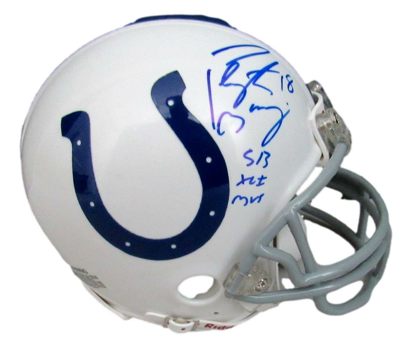 Peyton Manning HOF Signed/Inscr "SB XLI MVP" Colts Mini Helmet PSA/DNA 159615