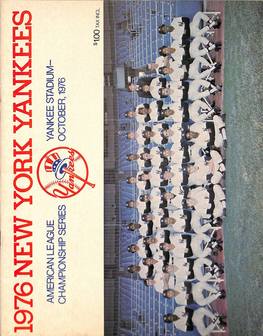 1976 New York Yankees vs. Kansas City Royals ALCS Unscored Program 181738
