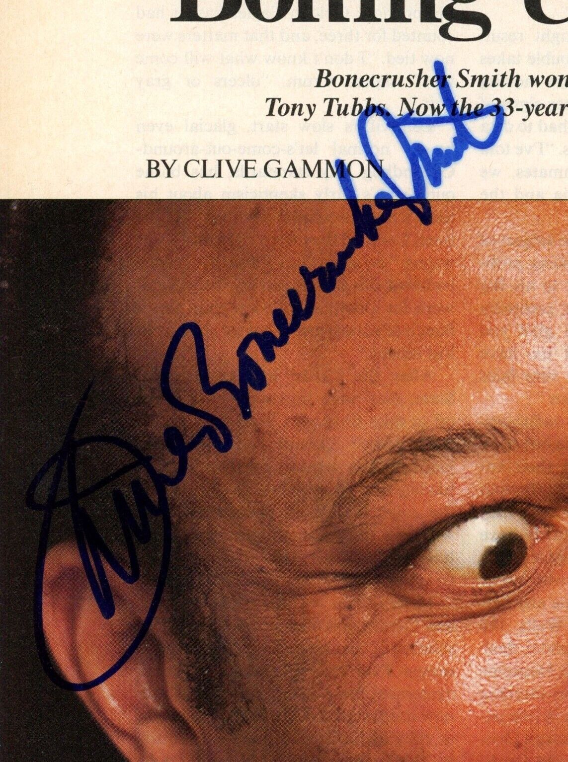 James "Bonecrusher" Smith Autographed Magazine Photo Boxing Champ 177628