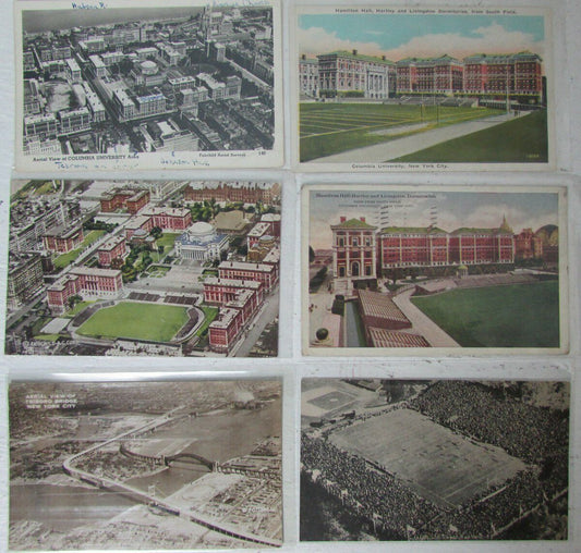 Lot of 6 Columbia University Baker Field Vintage 30's-40's Postcards 147096