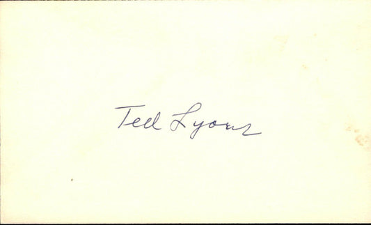 Ted Lyons Chicago White Sox d.1986 Signed/Autographed 3x5 Index Card 162527