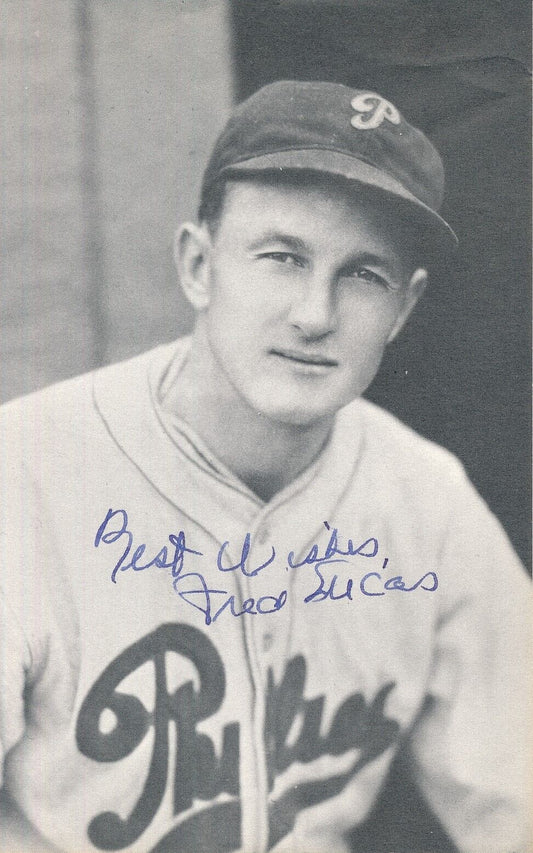 Fred Lucas Phillies d. 1987 Signed/Auto 3x5  Photo 179357