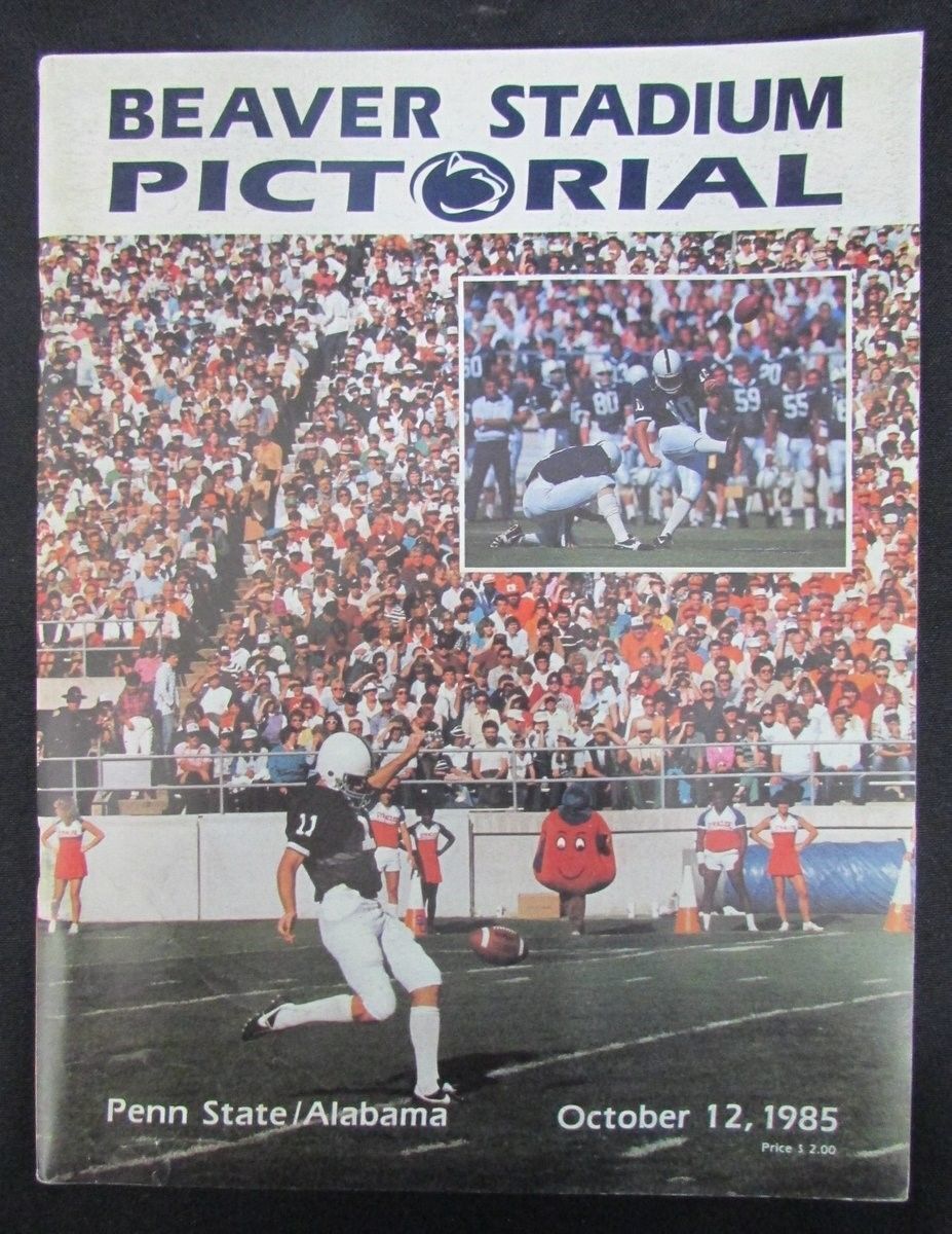 Penn State Beaver Stadium Pictorial Football Program 1985 vs Alabama 333