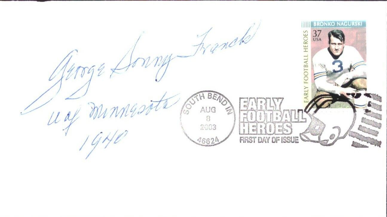 George Sonny Franck Signed 2003 FDC First Day Cover New York Giants 151489