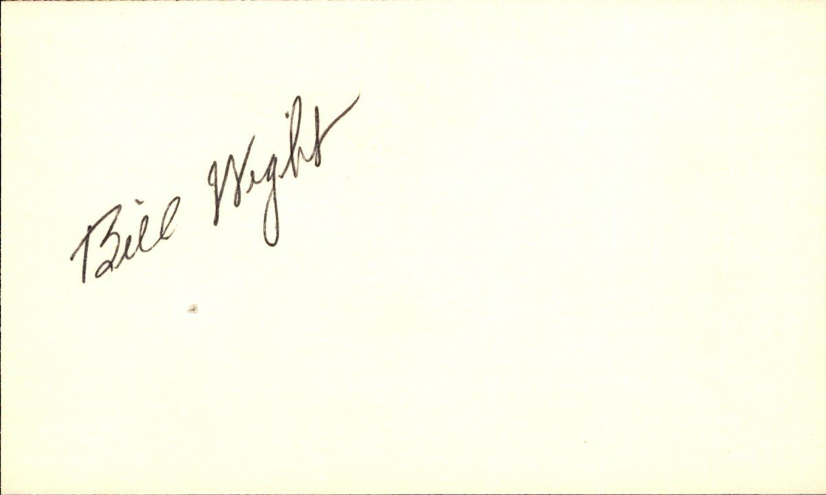 Bill Wight Red Sox/Indians/Reds d.2007 Signed/Autographed 3x5 Index Card 162643