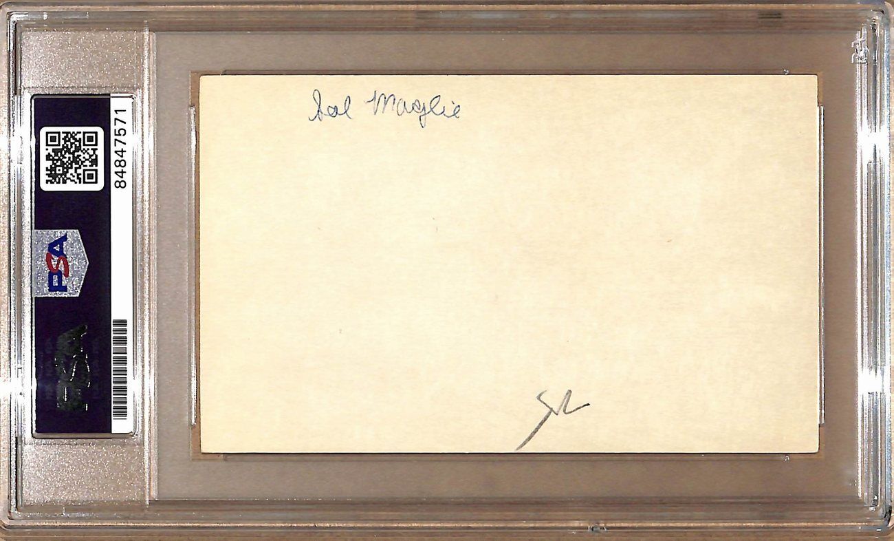 Sal Maglie Autographed 3x5 Index Card New York Giants PSA/DNA 178806